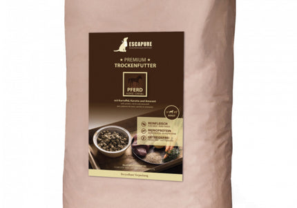 Escapure Premium Pferd Dog Food – Oven-Baked Horse Meat, High-Quality Nutrition, 12kg
