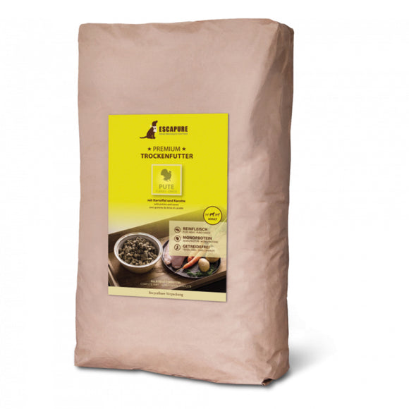 Escapure Premium Pute Dog Food – Oven-Baked Turkey Recipe, High-Quality 12kg Bag