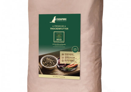 Escapure Premium Wild Adult Dog Food – Oven-Baked Game Recipe, High-Quality 12kg Bag
