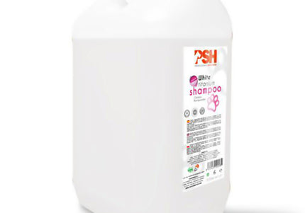 PSH Pro Total White Shampoo – Concentrated Whitening Formula, 5L, Enhances Coat Brightness