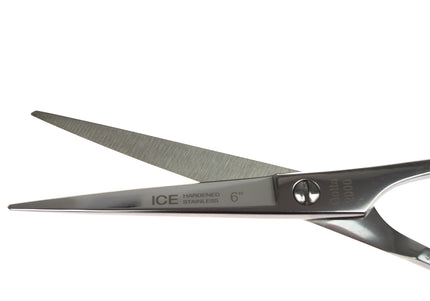 Gotta Solingen Ice 6" Straight Scissors – Nickel-Plated, One-Sided Micro-Grind Precision