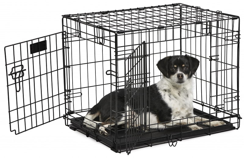 MidWest ConTour 824 DD Cage – Black Metal Crate with Plastic Floor, 63x45x49cm