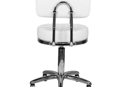 Activ AM-877 Grooming Chair – Quilted Seat, Comfortable Backrest, White Finish