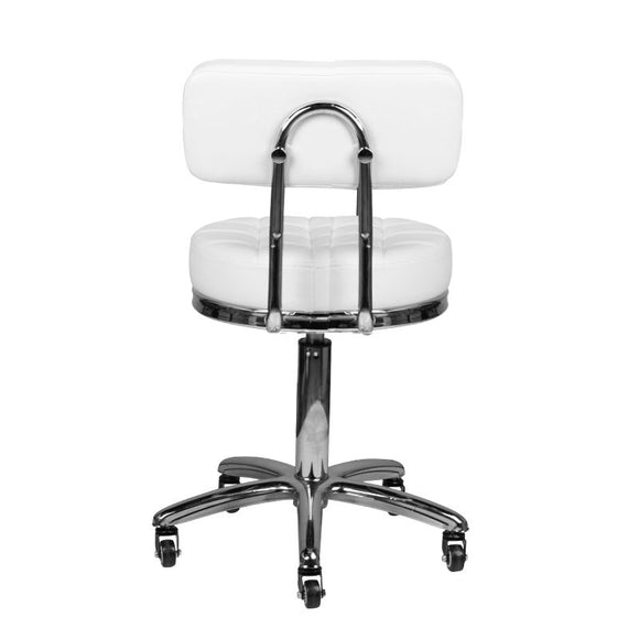 Activ AM-877 Grooming Chair – Quilted Seat, Comfortable Backrest, White Finish