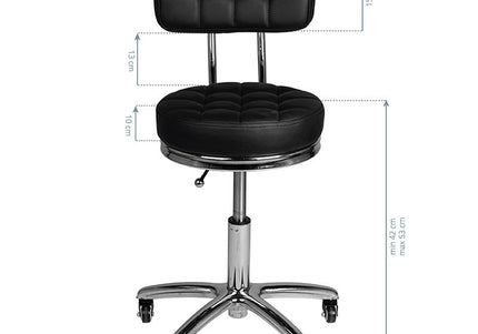 Activ AM-877 Grooming Chair – Quilted Seat, Comfortable Backrest, Black Finish