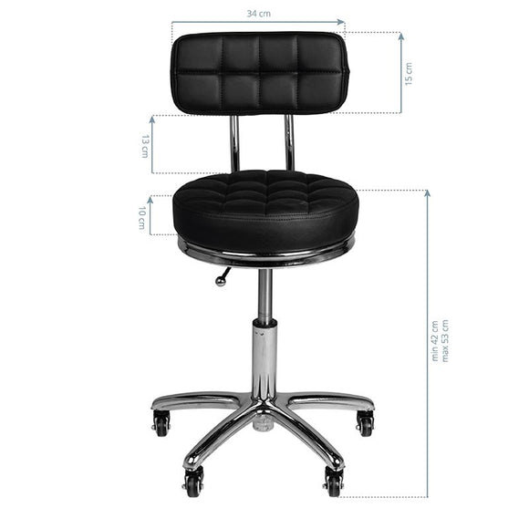Activ AM-877 Grooming Chair – Quilted Seat, Comfortable Backrest, Black Finish