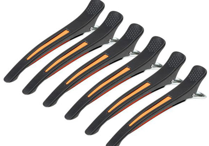 Activ Neon Mix Hairdressing Clips – Bright Orange Set, 6 Durable Grip Pieces