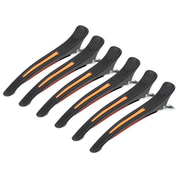 Activ Neon Mix Hairdressing Clips – Bright Orange Set, 6 Durable Grip Pieces