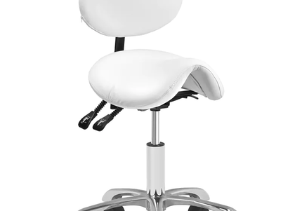Giovanni 1025 Cosmetic Stool – White Adjustable Seat with Ergonomic Design