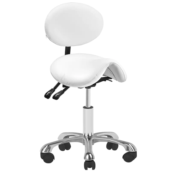 Giovanni 1025 Cosmetic Stool – White Adjustable Seat with Ergonomic Design