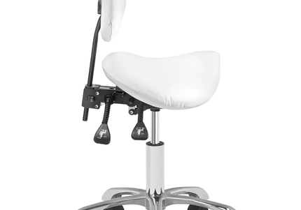 Giovanni 1025 Cosmetic Stool – White Adjustable Seat with Ergonomic Design