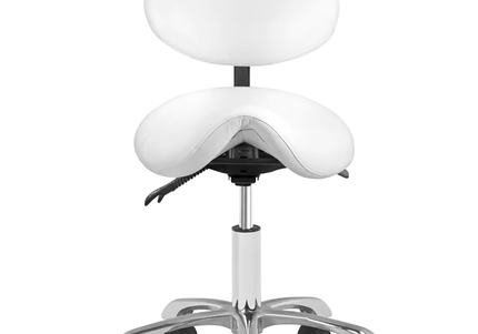 Giovanni 1025 Cosmetic Stool – White Adjustable Seat with Ergonomic Design
