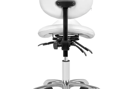 Giovanni 1025 Cosmetic Stool – White Adjustable Seat with Ergonomic Design