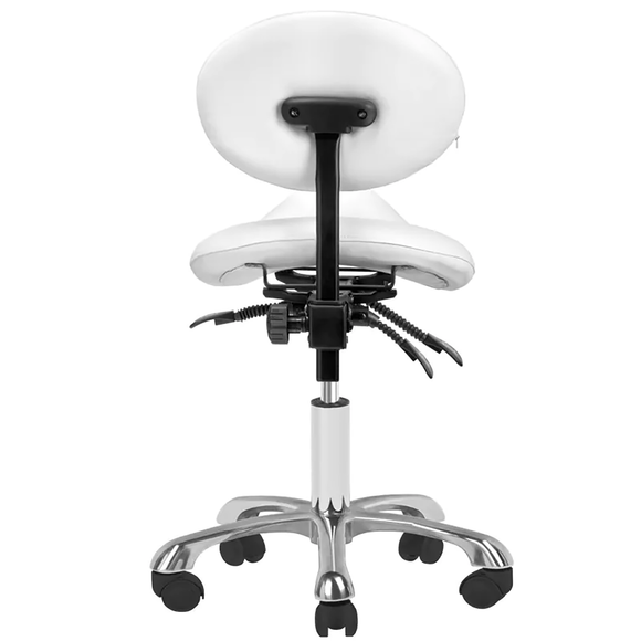 Giovanni 1025 Cosmetic Stool – White Adjustable Seat with Ergonomic Design