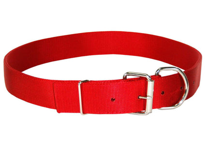 Hamilton Double Thick Buckle Collar – Heavy-Duty Nylon, 45mm Wide, Red, 88cm Length