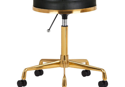 Activ H4 Gold Grooming Stool – Adjustable Height, Ergonomic Black Seat Design