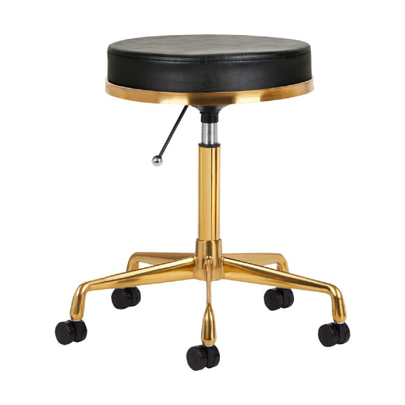 Activ H4 Gold Grooming Stool – Adjustable Height, Ergonomic Black Seat Design