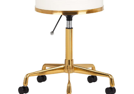 Activ H4 Gold Grooming Stool – Adjustable Height, Ergonomic White Seat Design