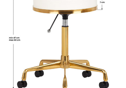 Activ H4 Gold Grooming Stool – Adjustable Height, Ergonomic White Seat Design