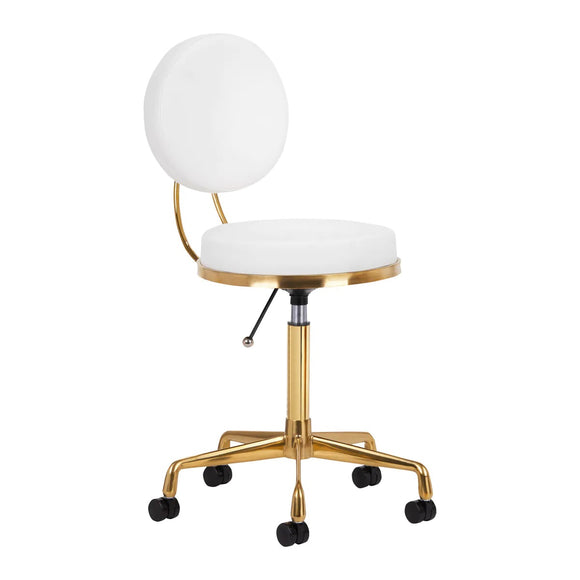 Activ H5 Gold White Grooming Chair – Adjustable Height, Elegant Gold and White Finish
