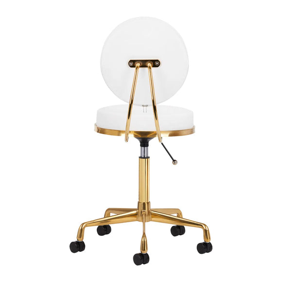 Activ H5 Gold White Grooming Chair – Adjustable Height, Elegant Gold and White Finish