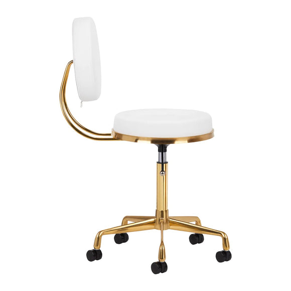 Activ H5 Gold White Grooming Chair – Adjustable Height, Elegant Gold and White Finish