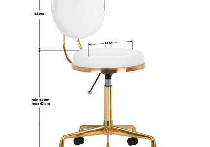 Activ H5 Gold White Grooming Chair – Adjustable Height, Elegant Gold and White Finish