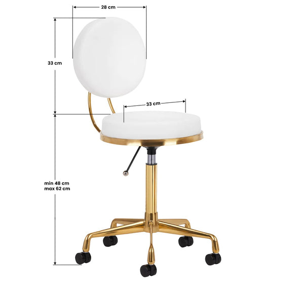 Activ H5 Gold White Grooming Chair – Adjustable Height, Elegant Gold and White Finish