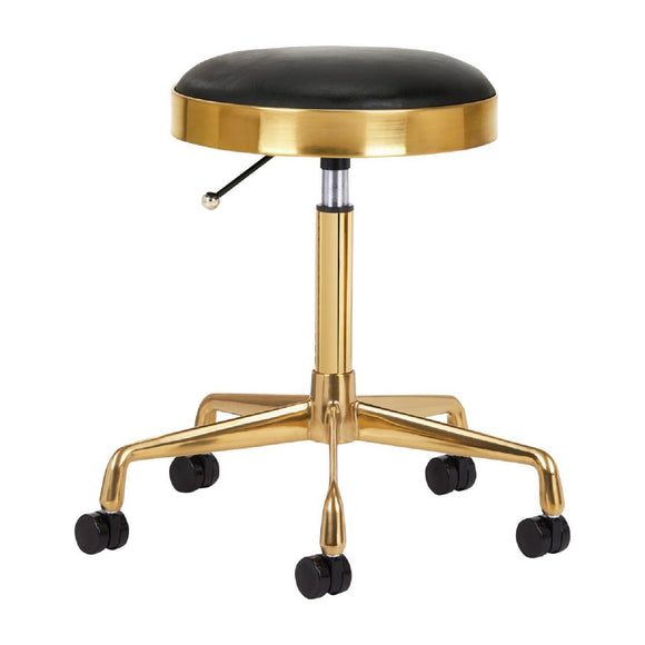 Activ H7 Gold Grooming Stool – Height Adjustable, Ergonomic Design with Black Wheels