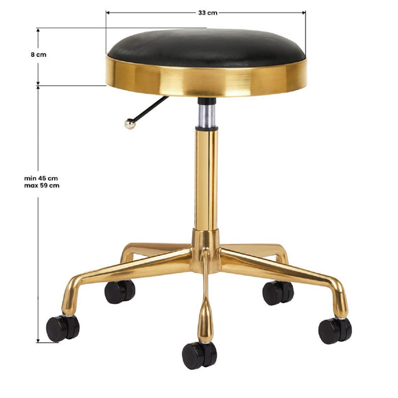 Activ H7 Gold Grooming Stool – Height Adjustable, Ergonomic Design with Black Wheels