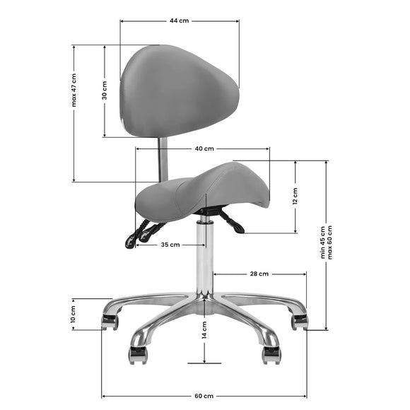 Giovanni 1004 Gray 3-Way Adjustable Grooming Chair – Ergonomic Rodeo Seat Design