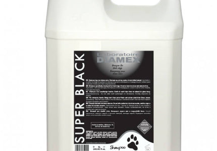 Diamex Super Black Shampoo – Concentrated 1:8 Formula with Almond Oil, 5L, Enhances Dark Coats