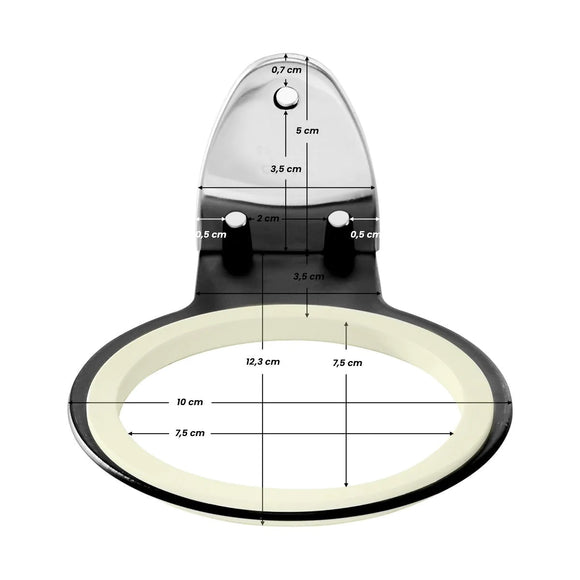 Activ Dryer Holder Q96 Black – Wall-Mounted Hand Dryer Hanger with Rubber Ring, Sleek Design