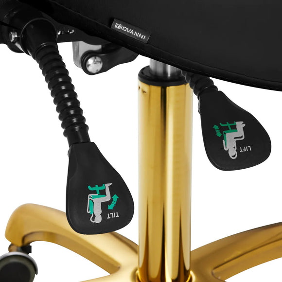 Giovanni 1004 Gold Black Grooming Chair – Adjustable 3D Rodeo Seat, Premium Black Finish