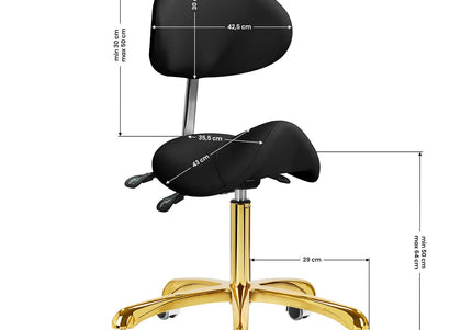 Giovanni 1004 Gold Black Grooming Chair – Adjustable 3D Rodeo Seat, Premium Black Finish