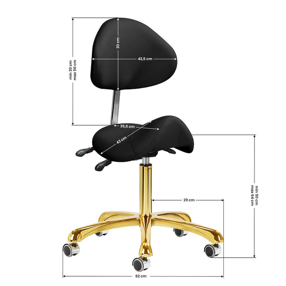 Giovanni 1004 Gold Black Grooming Chair – Adjustable 3D Rodeo Seat, Premium Black Finish