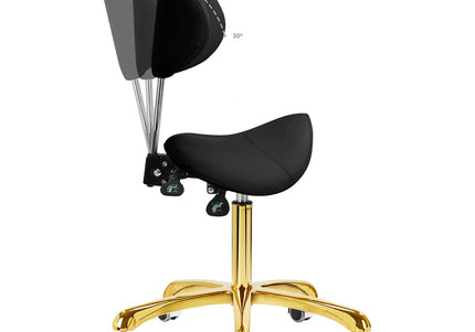 Giovanni 1004 Gold Black Grooming Chair – Adjustable 3D Rodeo Seat, Premium Black Finish