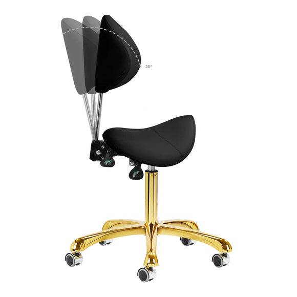 Giovanni 1004 Gold Black Grooming Chair – Adjustable 3D Rodeo Seat, Premium Black Finish