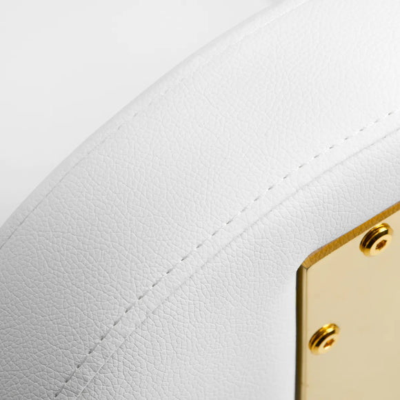 Activ AM-304G Gold White Grooming Chair – Adjustable Height, Removable Backrest, Gold Finish