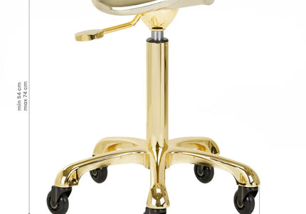 Gabbiano Fine Gold Roll Speed Grooming Stool – Contoured Leather Seat, Smooth Rolling Wheels