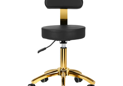 Activ AM-304G Gold Black Grooming Chair – Adjustable Height, Removable Backrest, Gold Finish
