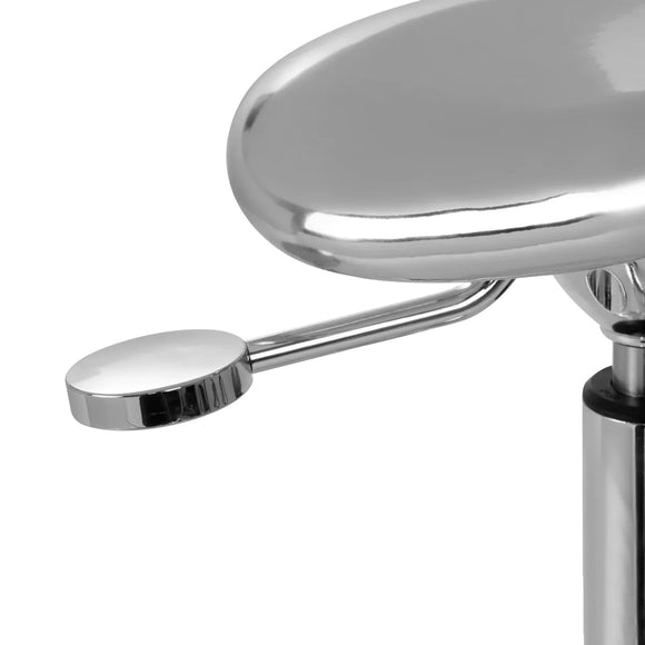 Gabbiano Fine Silver Roll Speed Grooming Stool – Contoured Leather Seat, Smooth Rolling Wheels