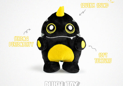 Dashi Nero Plush Toy 16cm – Soft Squeaky Black Creature, Durable and Engaging