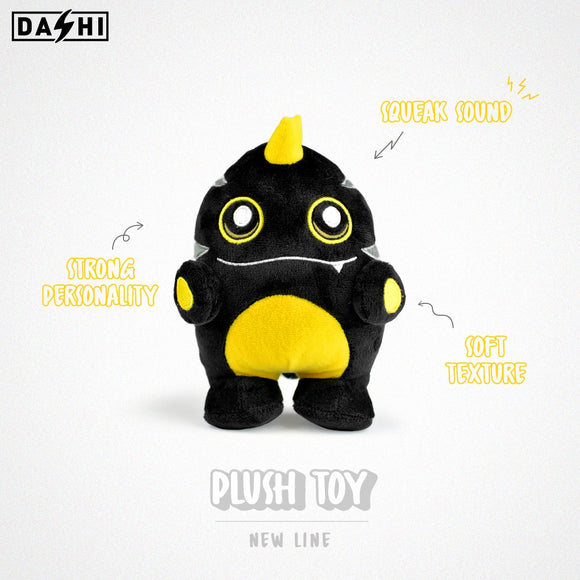 Dashi Nero Plush Toy 16cm – Soft Squeaky Black Creature, Durable and Engaging
