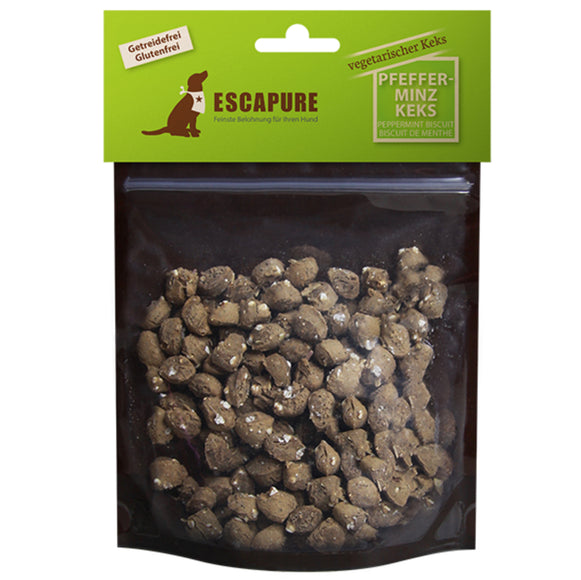 Escapure Pfeffer-Minz Keks 150g – Vegetarian Mint Dog Biscuits, Fresh Breath Formula