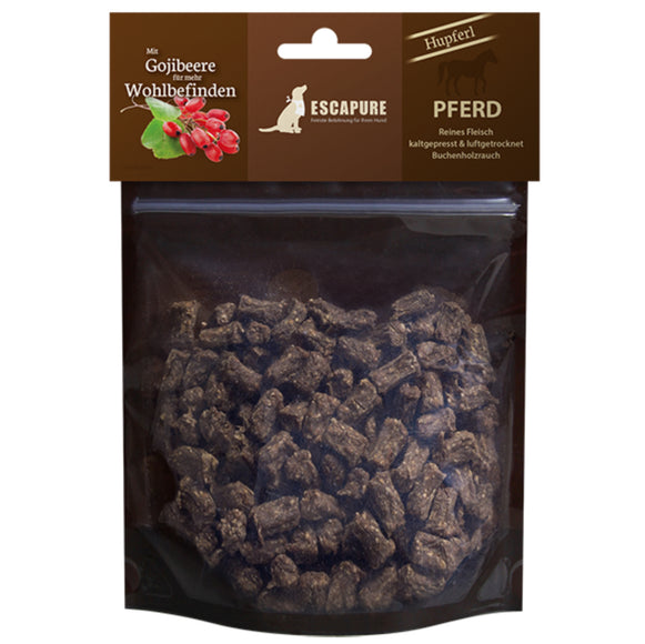 Escapure Pferde Hupferl Natural Dog Treats – Horse Meat and Goji Berries, 150g Pack