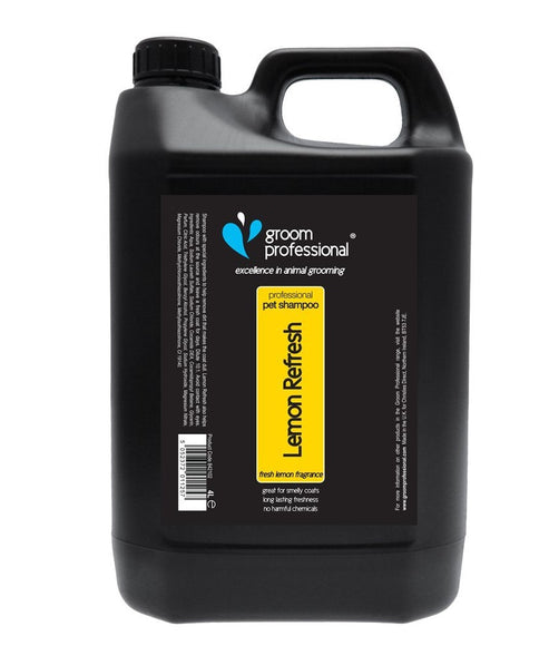 Groom Professional Lemon Refresh Shampoo 4L – Degreasing Concentrate with Deodorizing Citrus Formula