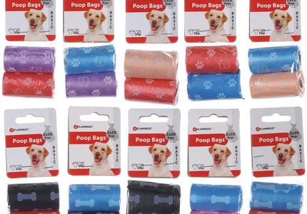 Flamingo Poop Bags – Colorful Leakproof Waste Bags, 2 Packs of 20, Odor-Blocking Design