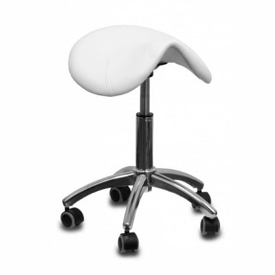 Gabbiano AM 302 Grooming Stool – Ergonomic Profiled Seat, White Finish