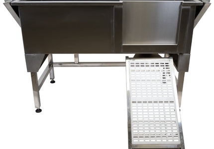 Blovi Free Standing Stainless Steel Grooming Bath Tub with Wheeled Ramp